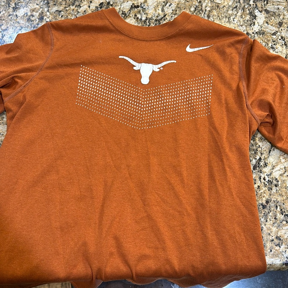 Youth Large burnt Orange UT university of Texas longhorns Nike dri-fit polyester